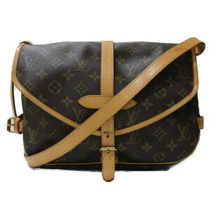 Louis Vuitton Saumur Shoulder Bag Monogram Brown Pad